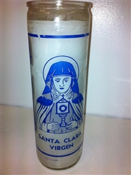 THE VIRGIN SAINT CLARA SEVEN DAY CANDLE IN GLASS ( SANTA CLARA VIRGEN ...